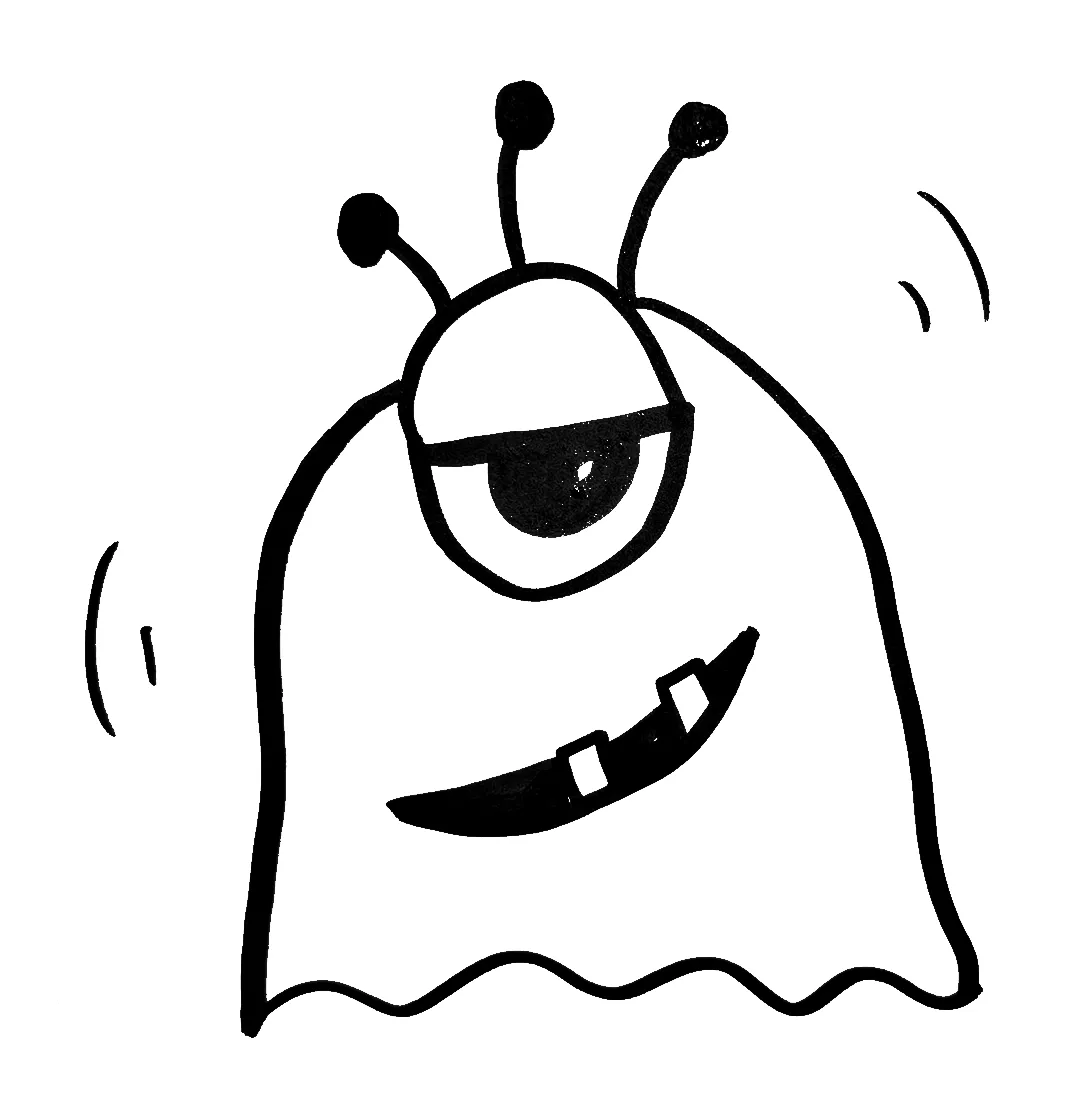 Un monstre à antennes et à l’œil mi-clos