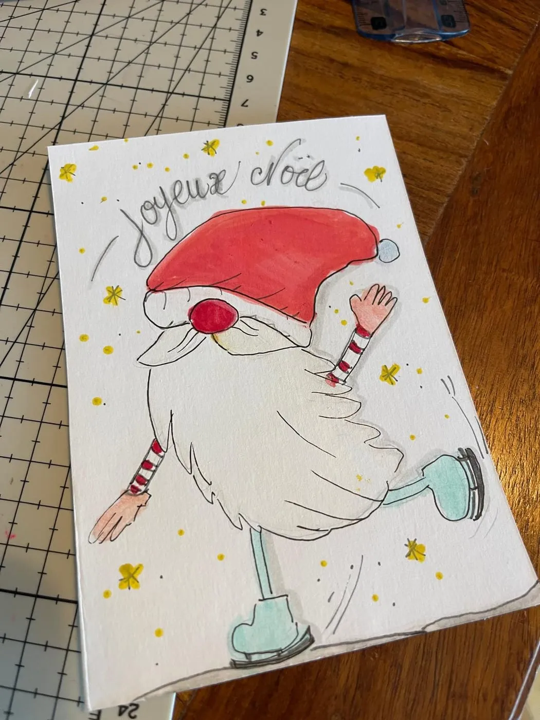 pere noel patineur