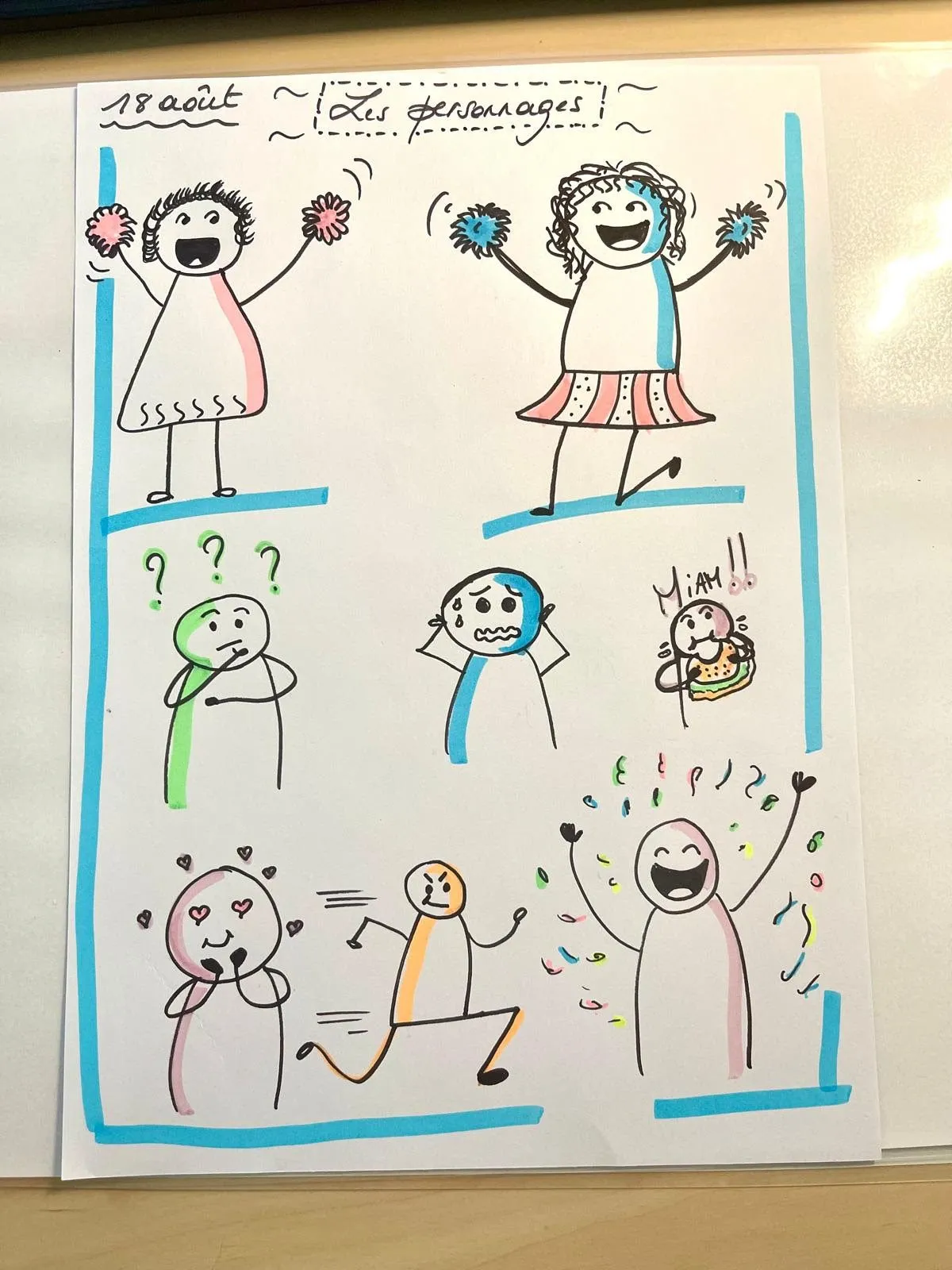 Planche réalisée par un participant : personnages qui applaudissent